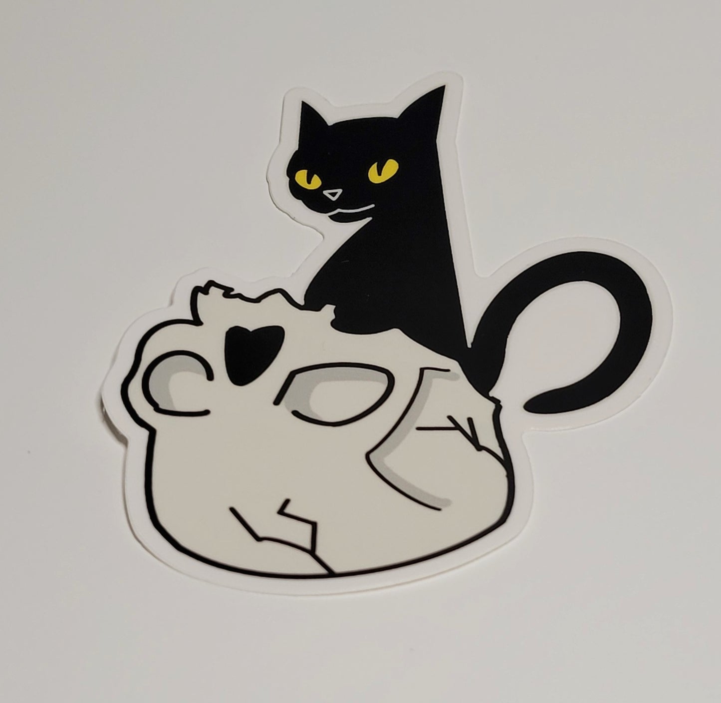 Skull Sit Cat Sticker